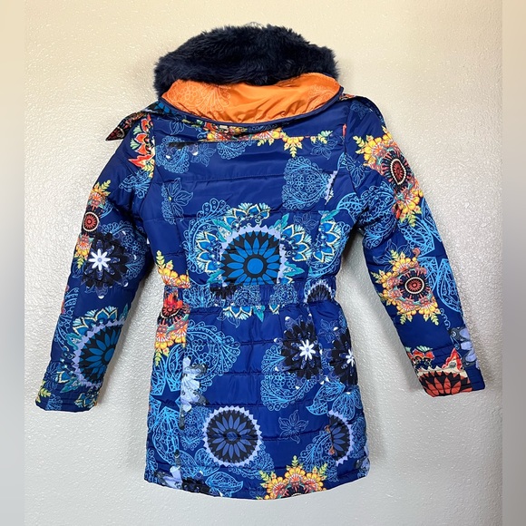 Desigual floral boho puffer jacket. Girls 11/12. Fits. x-small woman - Picture 4 of 8